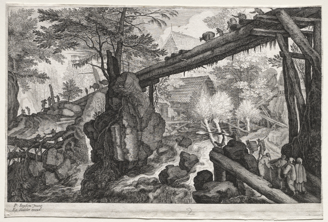 Eight Bohemian Landscapes: Landscape with Log Bridge over
