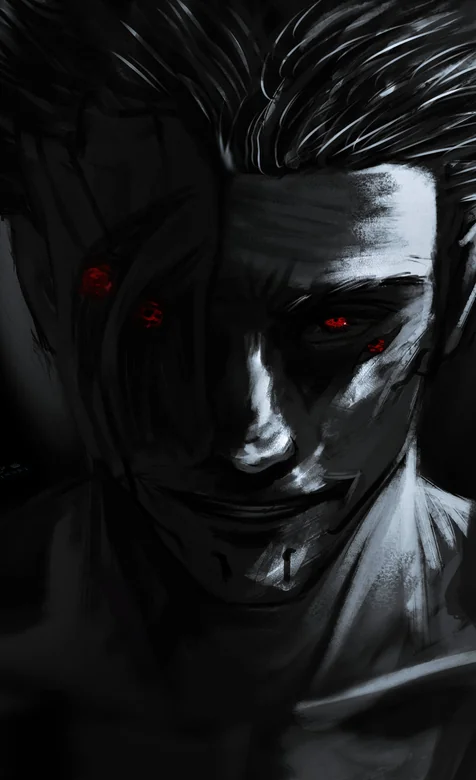 暗黑系红瞳伤痕男性角色原创插画 – 高清 桌面壁纸 开放版权素材 免费下载 手机电脑通用背景图