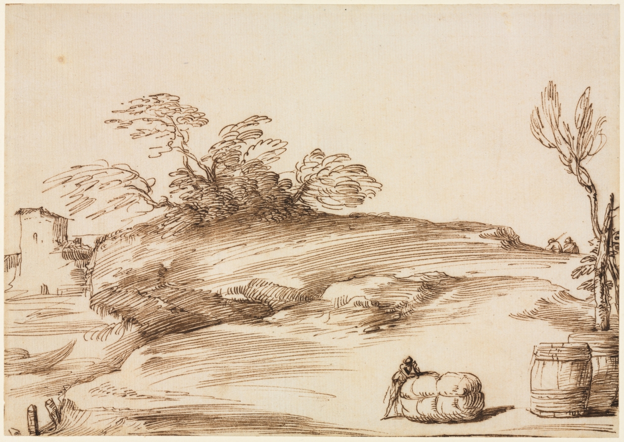 Landscape with a Man Leaning on a Bale – 高清 桌面壁纸 无版权可商用素材