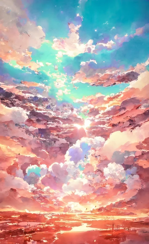 油画风云海霞光 治愈系天空风景壁纸 – 高清 桌面壁纸 开放版权素材 免费下载 手机电脑通用背景图