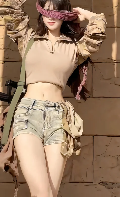 阳光下，靠在墙角的极品身材牛仔短裤美女，女生写真手机壁纸美图 – 高清 桌面壁纸 开放版权素材 免费下载 手机电脑通