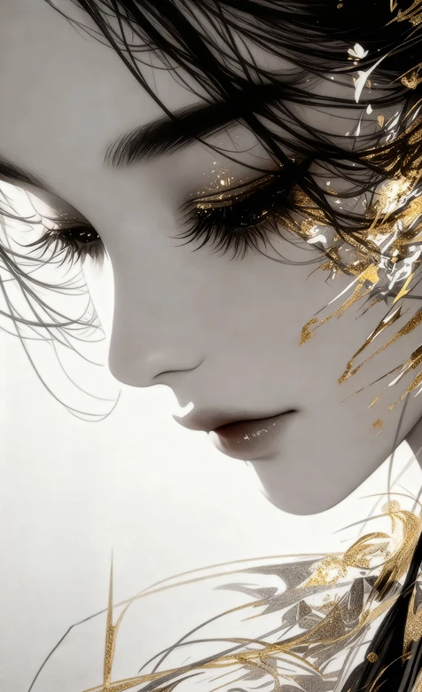 古风艺术女性·黑金描金唯美国风插画壁纸 – 高清 桌面壁纸 开放版权素材 免费下载 手机电脑通用背景图-iPhone17-1