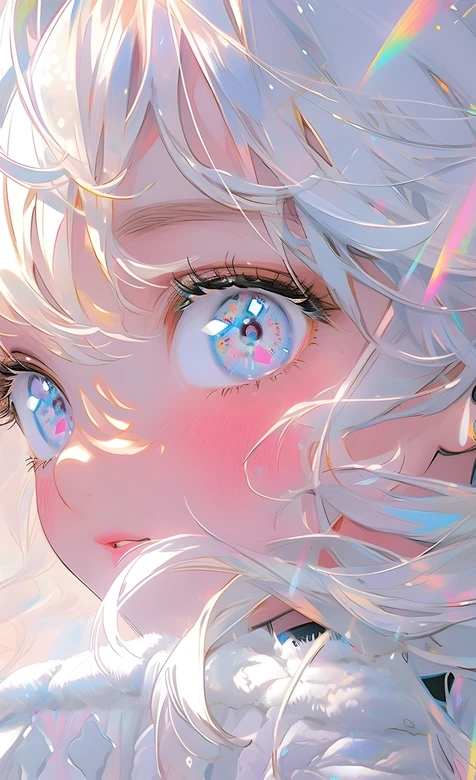 白发梦幻眼少女·唯美二次元插画 治愈手机壁纸