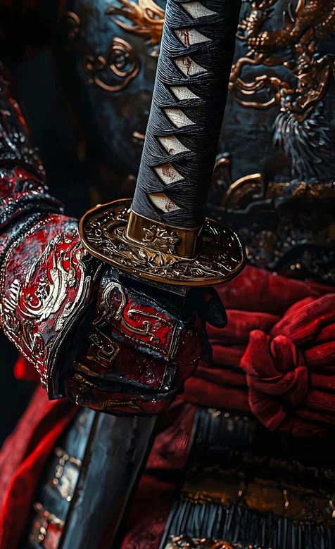 威风凛凛，身着铠甲，拿武士刀的手特写手机壁纸图片 – 高清 桌面壁纸 开放版权素材 免费下载 手机电脑通用背景图