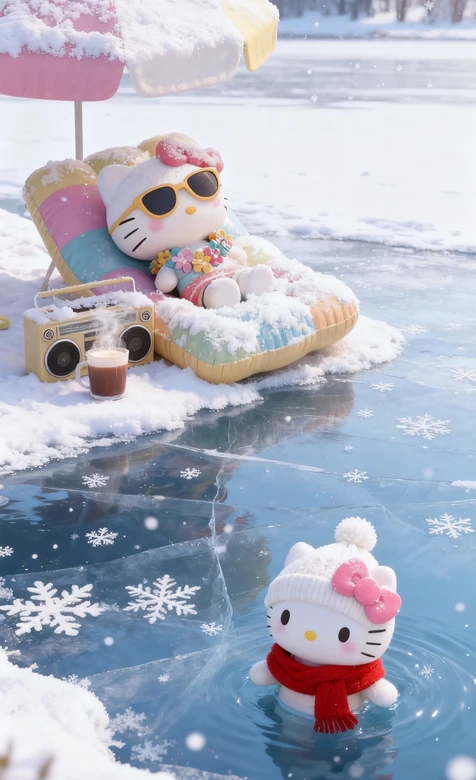 Hello Kitty·冰湖冬日度假 可爱治愈风 三丽鸥壁纸 – 高清 桌面壁纸 开放版权素材 免费下载 手机电脑通-iPhone17-1