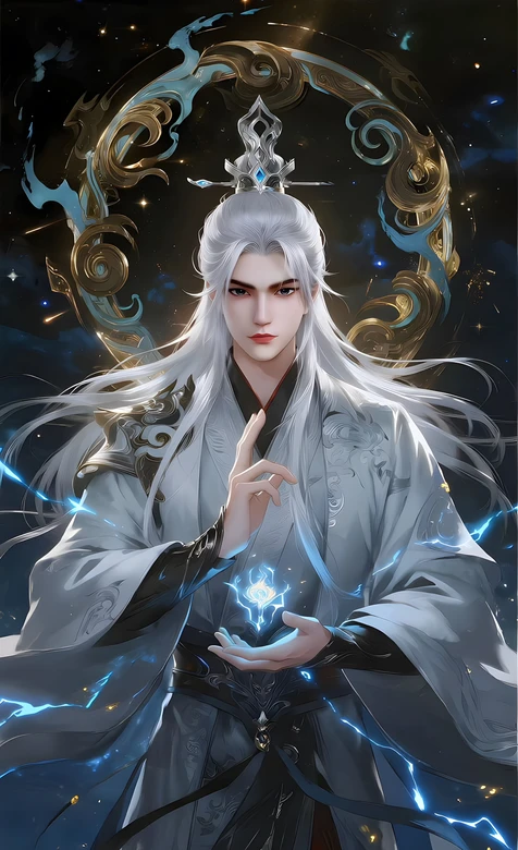 白发仙人物王林·玄术凝光 国风玄幻帅哥壁纸（古风仙侠手机壁纸） – 手机电脑