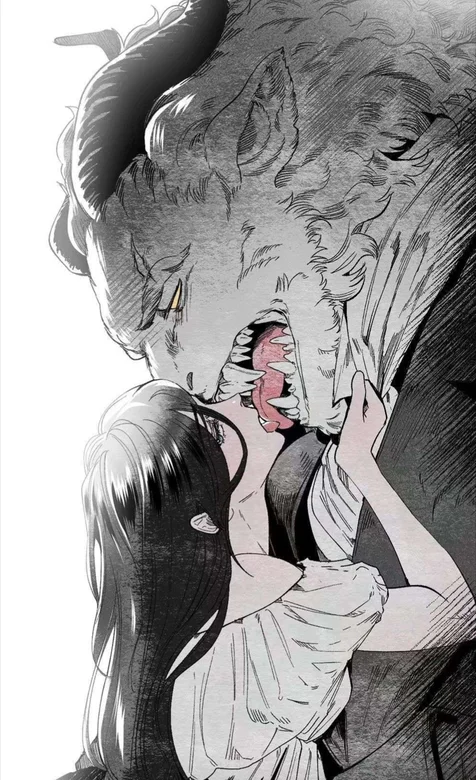 美女与长着双角尖牙的野兽手机壁纸下载 – 高清 桌面壁纸 开放版权素材 免费下载 手机电脑通用背景图