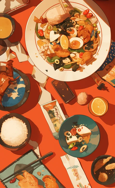 简单的一餐，餐桌，吃饭，米饭，唯美AI饭桌生活类手机壁纸图片 – 高清 桌面壁纸 开放版权素材 免费下载 手机电脑通-iPhone17-1