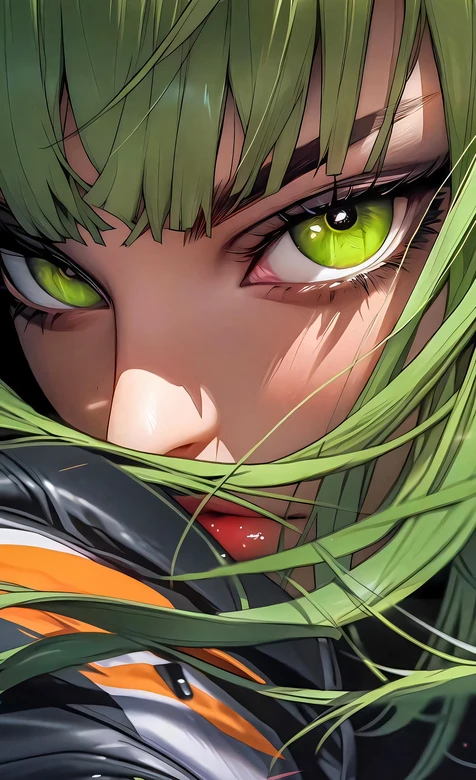 绿发绿眼动漫少女·二次元插画风·原创高质感手机壁纸 – 高清 桌面壁纸 开放版权素材 免费下载 手机电脑通用背景图