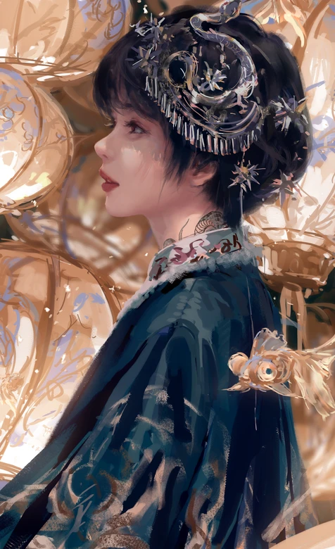 古风女子·蛇饰华服·国风唯美 古风灯会壁纸精选 – 高清 桌面壁纸 开放版权素材 免费下载 手机电脑通用背景图