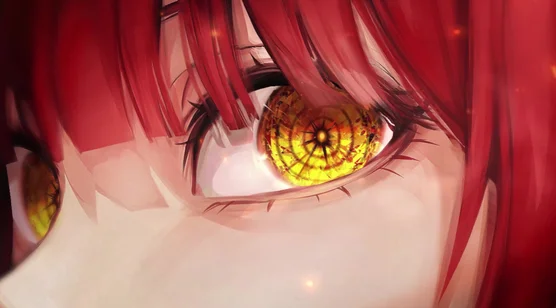 动漫人物·赤发金瞳魔法阵眼 二次元唯美动态电脑壁纸