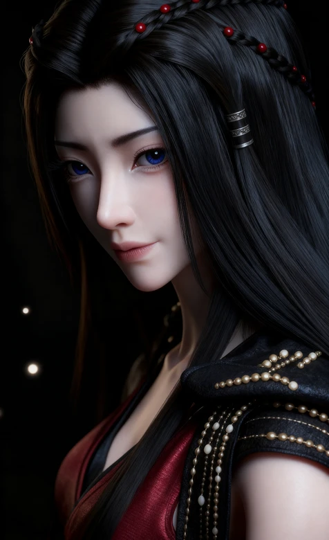 国漫《凡人修仙传》角色元瑶 红珠编发黑金红服古风角色 – 高清 桌面壁纸 开放版权素材 免费下载 手机电脑通用背景图