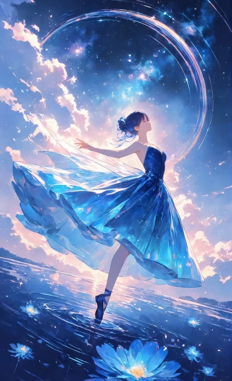 芭蕾少女·星河舞裙 唯美二次元水莲场景（高赞手机壁纸） – 高清 桌面壁纸 开放版权素材 免费下载 手机电脑通用背景-iPhone17-1