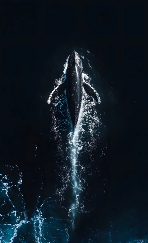深海巨鲸·暗黑深邃破浪游动 超震撼水波海洋生物手机壁纸 – 高清 桌面壁纸 开放版权素材 免费下载 手机电脑通用背景