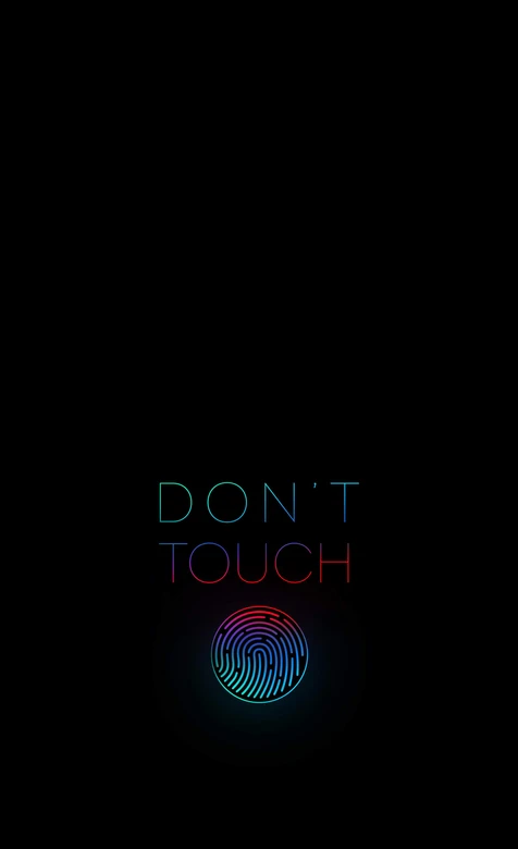 “DON’T TOUCH”霓虹指纹赛博警示壁纸 – 高清 桌面壁纸 开放版权素材 免费下载 手机电脑通用背景图