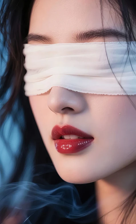 蒙眼少女·写实氛围感 神秘烟雾环绕 高质感手机壁纸精选 – 手机电脑通用背景