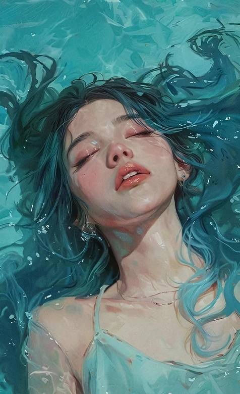 水中少女·唯美写实风艺术创作 手机壁纸优选 – 高清 桌面壁纸 开放版权素材 免费下载 手机电脑通用背景图-iPhone17-1