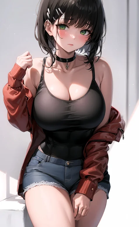 超性感丰满紧身吊带衣牛仔短裤AI动漫美女手机壁纸图片 – 高清 桌面壁纸 开放版权素材 免费下载 手机电脑通用背景图-iPhone17-1