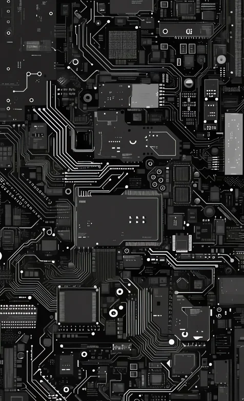 赛博朋克电路板精密线条科技设计图 – 高清 桌面壁纸 开放版权素材 免费下载 手机电脑通用背景图