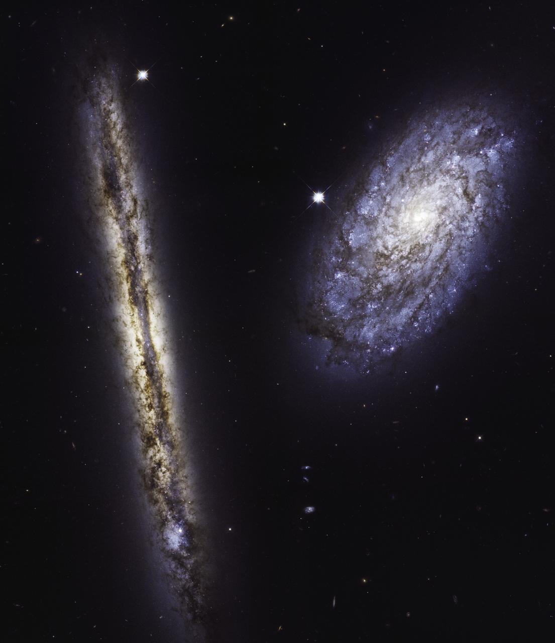 A New Angle on Two Spiral Galaxies for Hubble’s 27th Birth