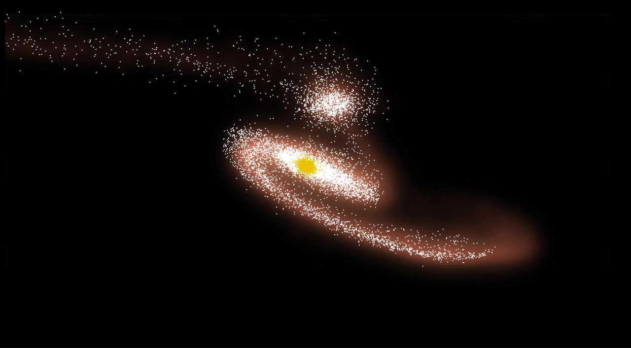 Simulation of Galactic Collision Simulation – 高清 桌面壁纸 无版权可