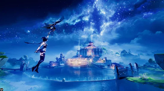 神秘女角色·浮空牵翼 唯美奇幻游戏浮空城动态电脑壁纸