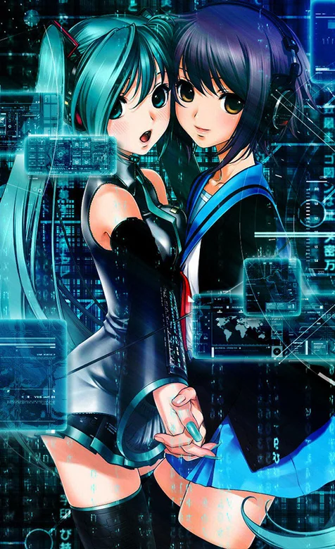 科技感十足的动漫女孩手机壁纸 – 高清 桌面壁纸 开放版权素材 免费下载 手机电脑通用背景图