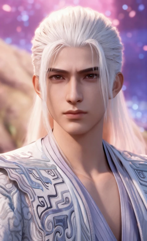 古风白发美男·国风3D动漫《遮天》人物·白衣神王·姜太虚 梦幻背景 热门国风壁纸 – 高清 桌面壁纸 开放版权素材
