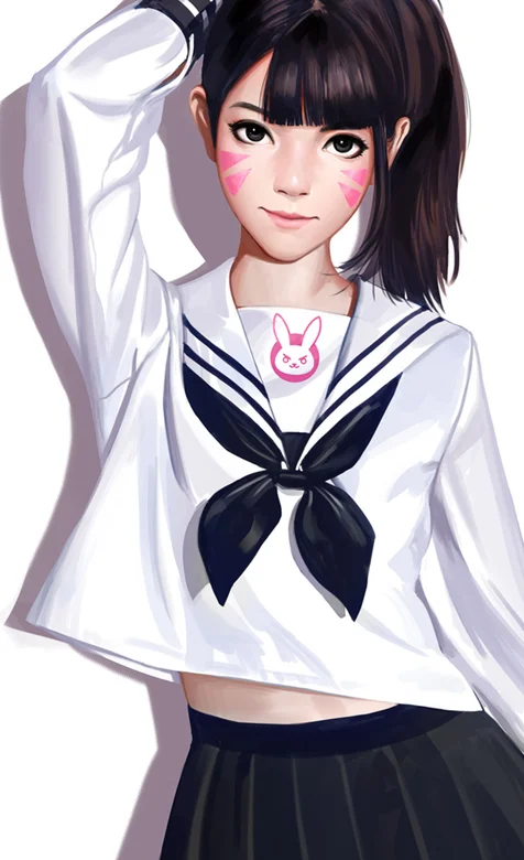 穿校服的纯情动漫女孩 – 高清 桌面壁纸 开放版权素材 免费下载 手机电脑通用背景图