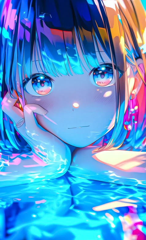 二次元少女·水漾炫彩 赛博霓虹手机壁纸精选 – 高清 桌面壁纸 开放版权素材 免费下载 手机电脑通用背景图-iPhone17-1