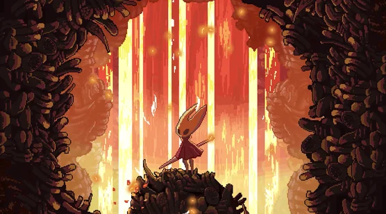 Hornet·持剑而立 像素暗黑风 游戏《空洞骑士：丝之歌》动态电脑壁纸