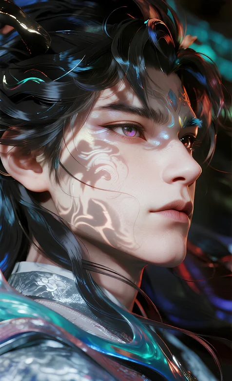玄幻仙侠风 精致纹饰龙王美男子古风壁纸 – 高清 桌面壁纸 开放版权素材 免费下载 手机电脑通用背景图