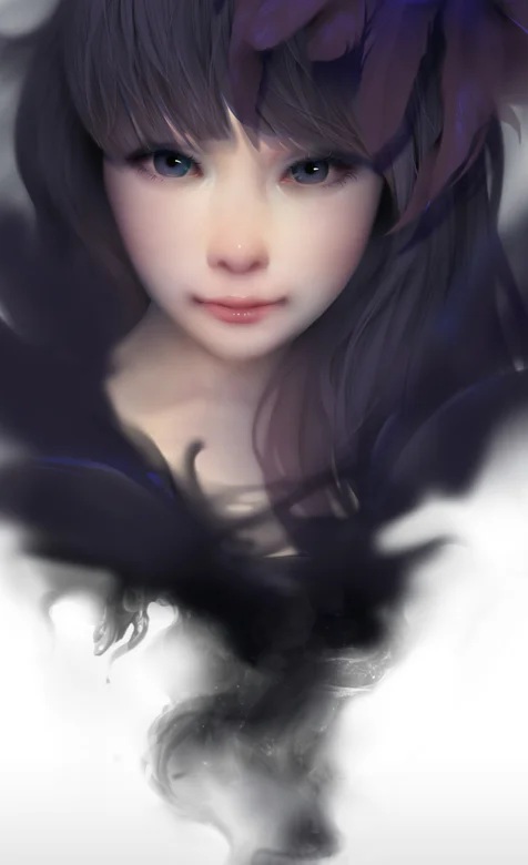 烟云形成的动漫女生头像手机壁纸 – 高清 桌面壁纸 开放版权素材 免费下载 手机电脑通用背景图