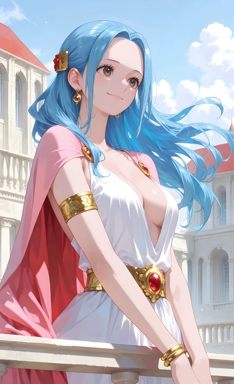 薇薇公主·蓝发飘逸 唯美动漫风 海贼王手机壁纸