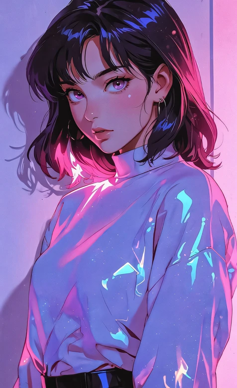 二次元赛博朋克霓虹短发少女插画 潮流手机壁纸 – 高清 桌面壁纸 开放版权素材 免费下载 手机电脑通用背景图-iPhone17-1