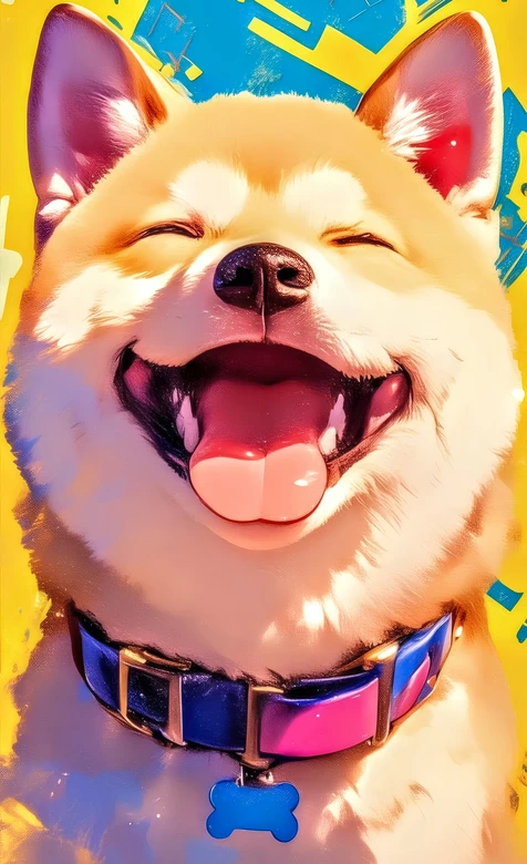 微笑柴犬·炫彩油画风 治愈系宠物手机壁纸推荐 – 高清 桌面壁纸 开放版权素材 免费下载 手机电脑通用背景图