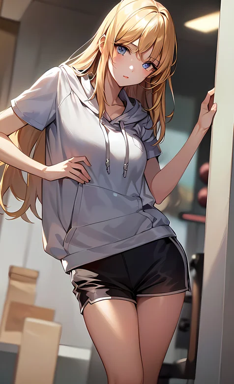 穿着卫衣短裤休闲服的高挑二次元长腿女生高清手机壁纸图片 – 高清 桌面壁纸 开放版权素材 免费下载 手机电脑通用背景