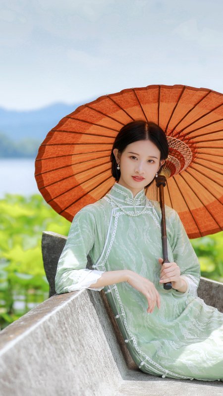 旗袍 有伞 池塘 气质 美女 4k电脑壁纸 4k手机壁纸极品桌面精选 – 高清 桌面壁纸 开放版权素材 免费下载 手